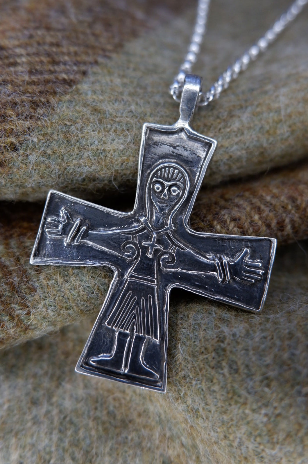 Viking Double Sided Cross Pendant from Taskula, Finland in Bronze or Sterling Silver