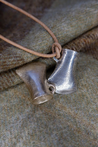 Votive socketed Axe Pendant in Sterling Silver or Bronze