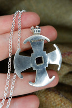 Load image into Gallery viewer, Canterbury Cross Pendant in Silver and Garnet