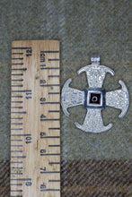 Load image into Gallery viewer, Canterbury Cross Pendant in Silver and Garnet