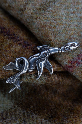 Pictish Loch Ness Monster in Sterling Silver - Brooch or Pendant