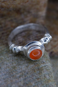 Roman Ring From Culbin Sands, Moray in Sterling Silver set with a Carnelian Stone