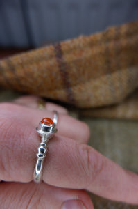 Roman Ring From Culbin Sands, Moray in Sterling Silver set with a Carnelian Stone