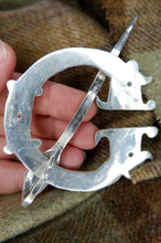Load image into Gallery viewer, Large Pictish Penannular Brooch - St Ninians Isle Dragon in Silver or Bronze