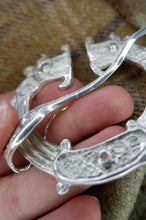 Load image into Gallery viewer, Large Pictish Penannular Brooch - St Ninians Isle Dragon in Silver or Bronze