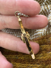 Load image into Gallery viewer, Anglo Saxon Cross Pendant from Yorkshire in Gold Plated Silver - Double Sided with Amber