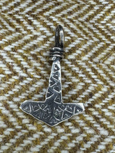 Load image into Gallery viewer, Large Silver Mjolnir with Stamp Details