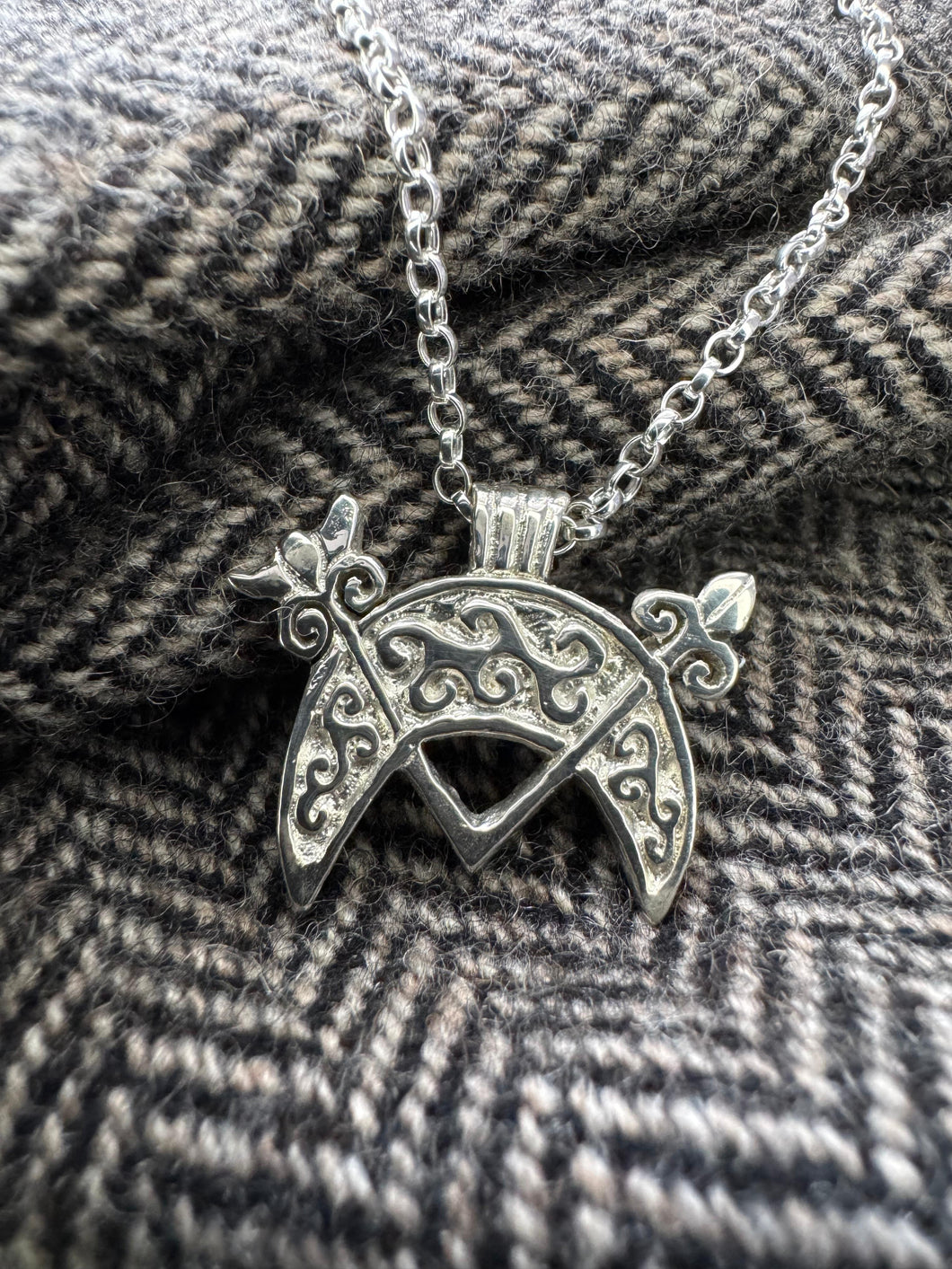 Pictish V-rod and Crescent Pendant from Cairnton