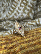 Load image into Gallery viewer, Pictish style ring in bronze with garnet