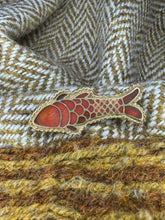 Load image into Gallery viewer, Frankish Fish Brooch in Gold Plated Silver