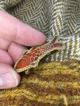 Load image into Gallery viewer, Frankish Fish Brooch in Gold Plated Silver