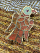 Load image into Gallery viewer, Gold Plated Silver Merovingian Eagle/Raven brooch