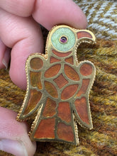 Load image into Gallery viewer, Gold Plated Silver Merovingian Eagle/Raven brooch