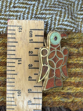 Load image into Gallery viewer, Gold Plated Silver Merovingian Eagle/Raven brooch