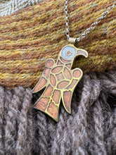 Load image into Gallery viewer, Merovingian Eagle/Raven pendant in gold plated bronze
