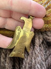 Load image into Gallery viewer, Merovingian Eagle/Raven pendant in gold plated bronze