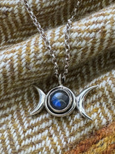Load image into Gallery viewer, Triple Moon Goddess Pendant with Labradorite