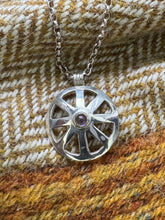 Load image into Gallery viewer, Taranis Wheel Pendant in Silver and Amethyst