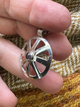 Load image into Gallery viewer, Taranis Wheel Pendant in Silver and Amethyst