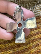 Load image into Gallery viewer, Unique "Saint Drostan's" Pictish cross pendant in sterling silver Amber