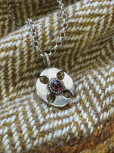 Load image into Gallery viewer, Thirsk style Anglo Saxon cross pendant with Garnet