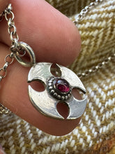 Load image into Gallery viewer, Thirsk style Anglo Saxon cross pendant with Garnet