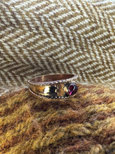 Load image into Gallery viewer, Anglo Saxon style Sterling Silver Ring with Garnet UK Size T