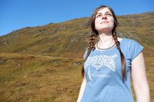 Load image into Gallery viewer, Womens Caledonian Forge Rosemarkie V-Rod and Crescent Logo T-Shirt