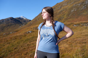 Womens Caledonian Forge Rosemarkie V-Rod and Crescent Logo T-Shirt