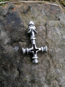 Foss Wolf Cross in Sterling Silver or Bronze