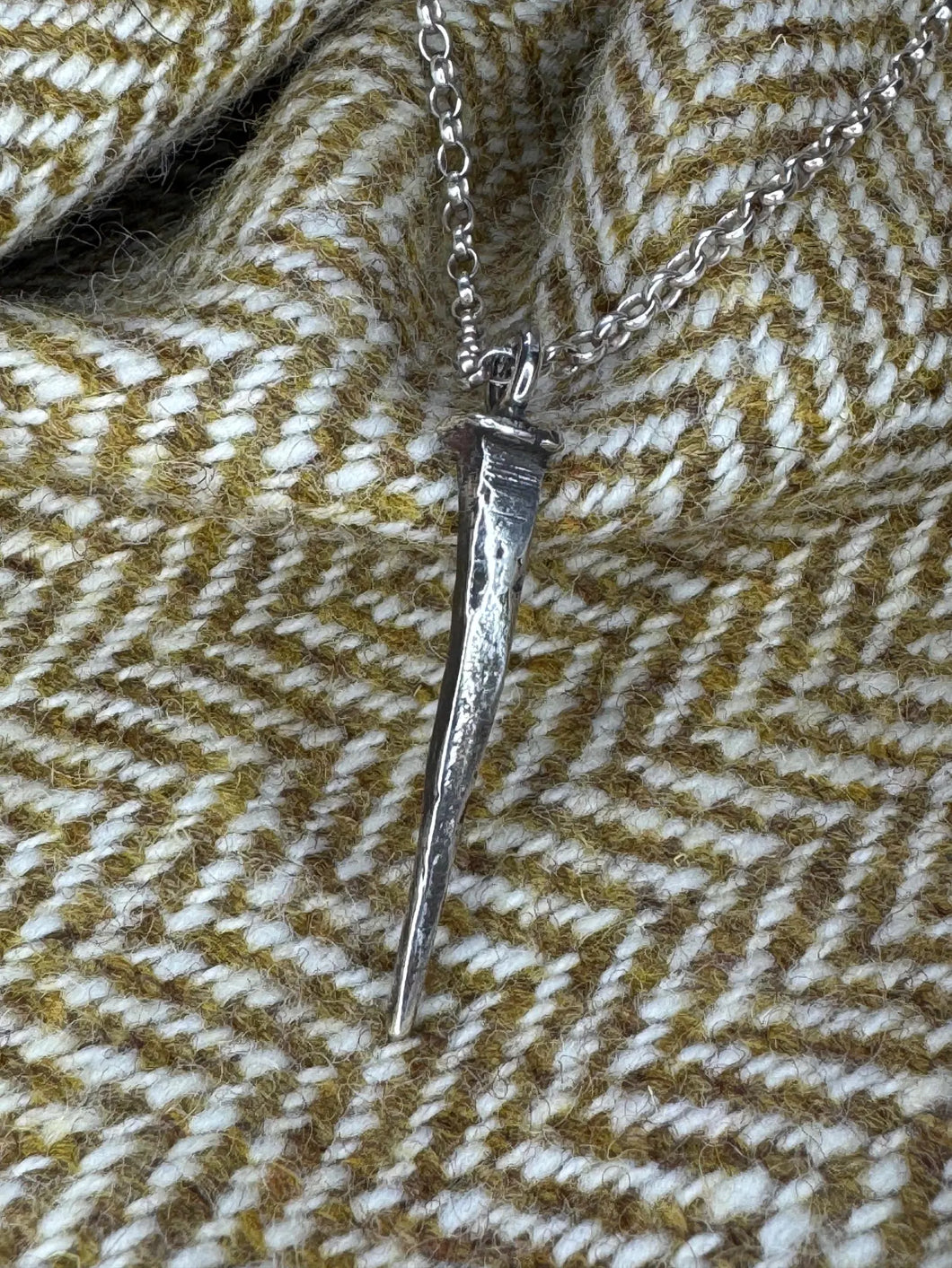 Coffin Nail Pendant in Silver