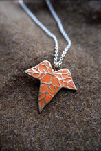 Load image into Gallery viewer, Ivy Leaf Pendant with Enamel - Bronze or Silver