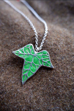 Load image into Gallery viewer, Ivy Leaf Pendant with Enamel - Bronze or Silver