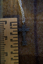 Load image into Gallery viewer, Sterling Silver Cross Pendant Based on the Skinnet Stone Carving in Caithness