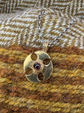 Load image into Gallery viewer, Thirsk style Anglo Saxon cross pendant with Garnet