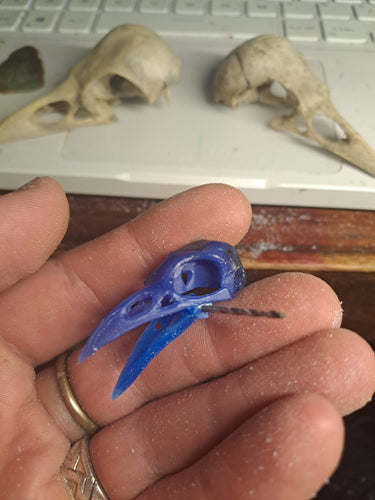Articulated Carrion Crow Skull pendant
