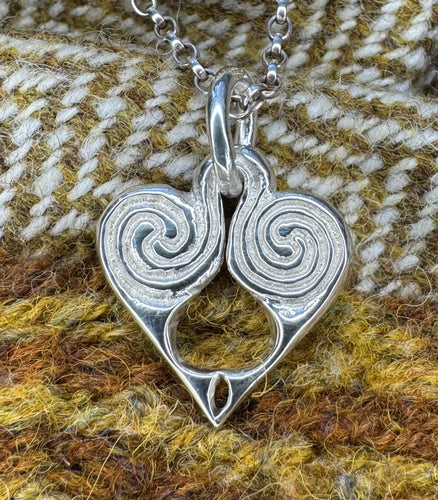 Pictish Heart Pendant in Sterling Silver