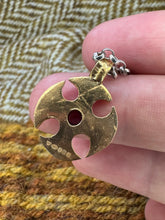 Load image into Gallery viewer, Thirsk style Anglo Saxon cross pendant with Garnet