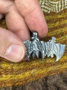 Pictish Bat Pendant in Silver