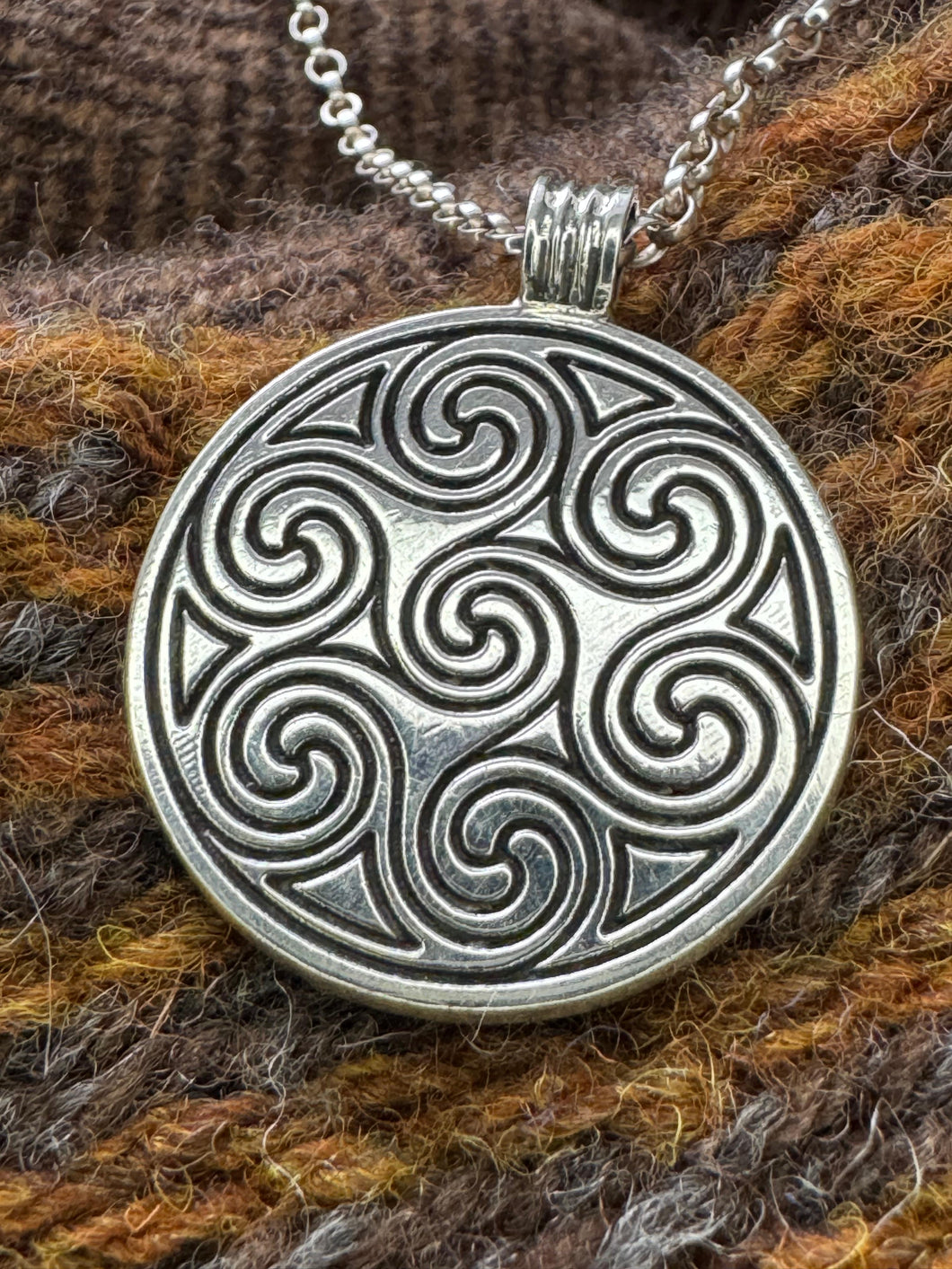 Large Aberlemno Pictish Stone Swirl Pendant