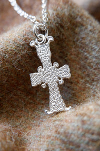 Pictish Migvie Stone Cross Pendant in Sterling Silver