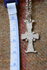 Pictish Migvie Stone Cross Pendant in Sterling Silver