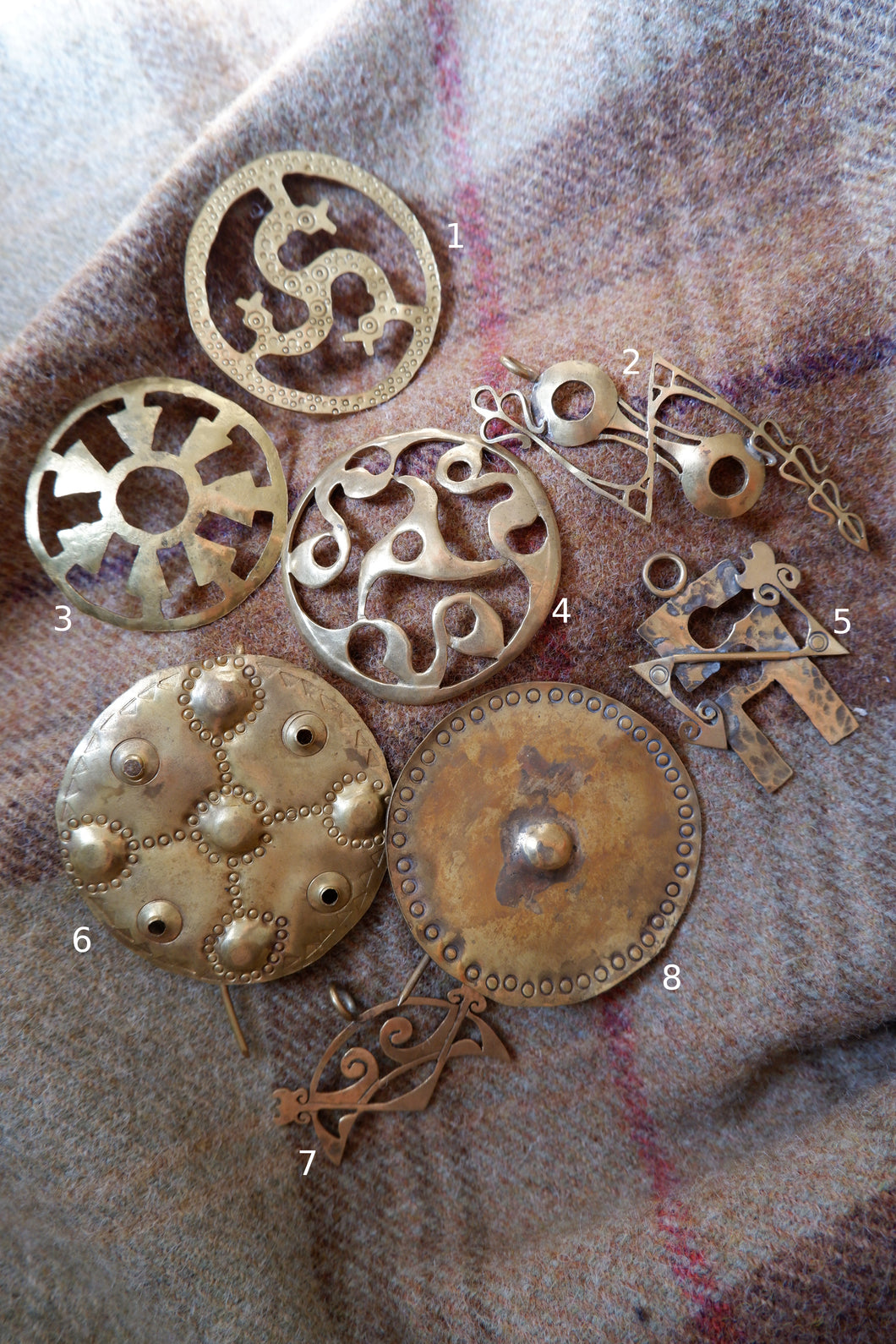 Brass Brooches and Pendants