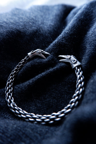 Raven Arm Ring/Torc in Sterling Silver