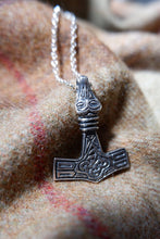 Load image into Gallery viewer, Sterling Silver Bird Head Mjolnir Based on a Swedish Artefact