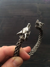 Load image into Gallery viewer, Wolf Headed Braided Bracelet or torc