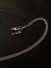 Load image into Gallery viewer, Wolf skull pendant in sterling silver or bronze. Hand made in Scotland