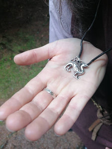 Meigle cross pictish dragon pendant in silver