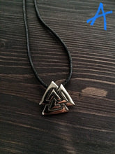 Load image into Gallery viewer, Germanic “Valknut” Pendant in Sterling Silver