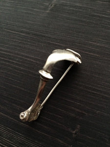 Ancient Roman Trumpet Type Brooch / Fibula Replica in Silver